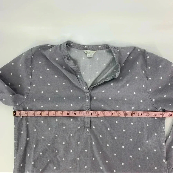 Garnet Hill Pima Flannel Mandarin tunic Pajama top - Picture 6 of 7